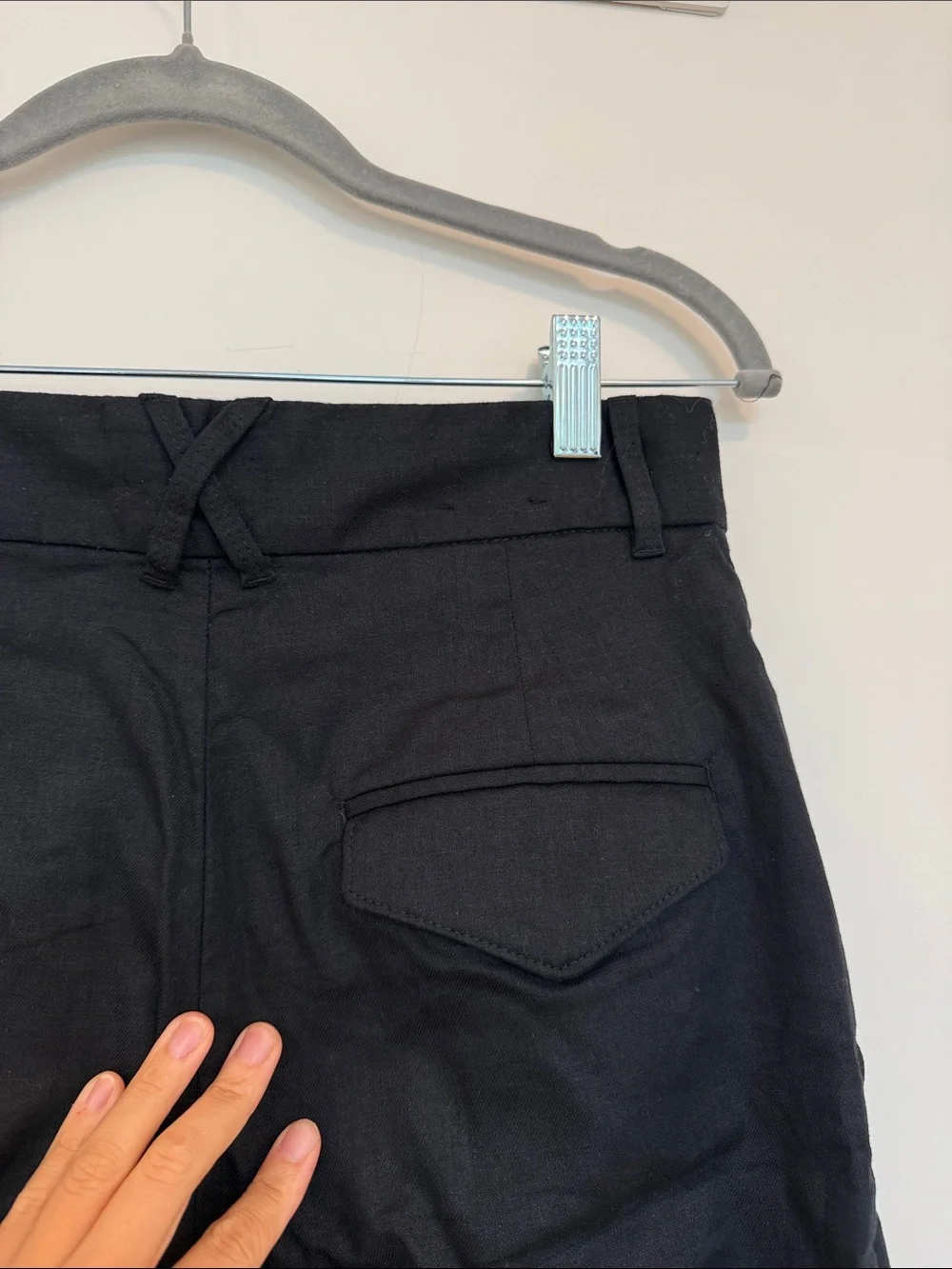 Banana Republic Linen Wide-Leg Black Pants US 4 PETITE